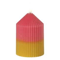 Xenos LED kaars duo - roze/groen - ø7x10 cm- Led Kaarsen