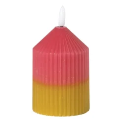 Xenos LED kaars duo - roze/groen - ø7x10 cm- Led Kaarsen
