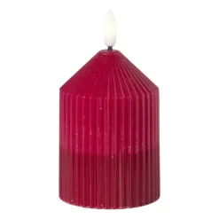 Xenos LED kaars duo - roze/paars - ø7x10 cm- Kerstcadeaus|Led Kaarsen