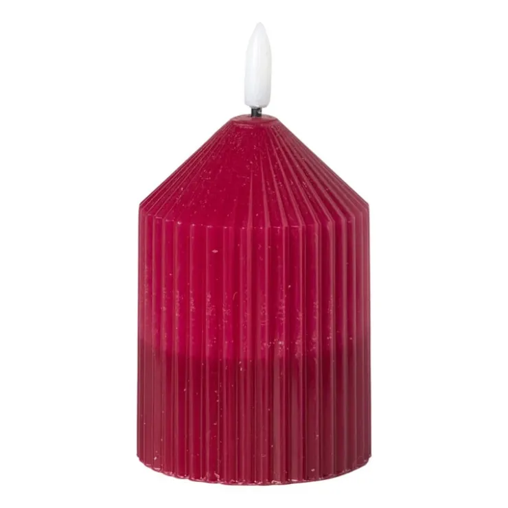 Xenos LED kaars duo - roze/paars - ø7x10 cm- Kerstcadeaus|Led Kaarsen