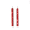 Xenos LED kaars hartjes - roze/rood - ø2.2x24 cm- Led Kaarsen