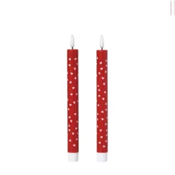 Xenos LED kaars hartjes - roze/rood - ø2.2x24 cm- Led Kaarsen