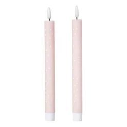 Xenos LED kaars hartjes - roze/rood - ø2.2x24 cm- Led Kaarsen