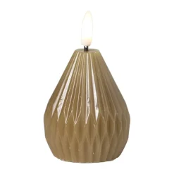 Xenos LED kaars peer - groen - ø6.5x8 cm- Led Kaarsen
