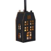 Xenos LED kersthuisje - zwart - 11.3x5.8x4.3 cm- Kerstverlichting|Kersthuisjes