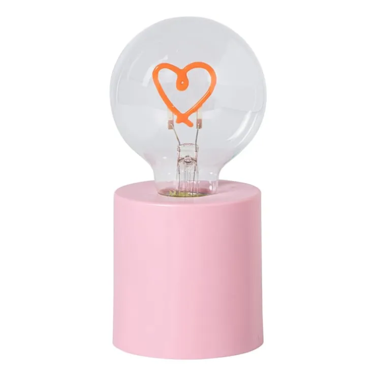 Xenos Led lamp hartje - roze - ø7.8x16.5 cm- Led Lampen