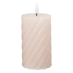 Xenos LED stompkaars groot twist - roze - ø7x12 cm- Led Kaarsen