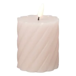 Xenos LED stompkaars klein twist - roze - ø7x8 cm- Led Kaarsen