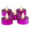 Xenos LED waxinelichten - fuchsia - set van 5- Led Kaarsen
