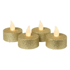 Xenos LED waxinelichten - goud - set van 4- Led Kaarsen|Waxinelichtjes