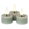 Xenos LED waxinelichten - groen - set van 3- Led Kaarsen
