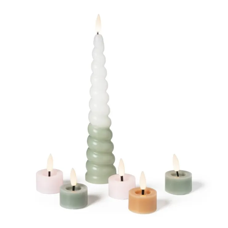 Xenos LED waxinelichten - groen - set van 3- Led Kaarsen