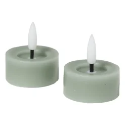 Xenos LED waxinelichten - groen - set van 2- Led Kaarsen