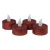 Xenos LED waxinelichten - rood - set van 4- Led Kaarsen|Waxinelichtjes
