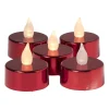 Xenos LED waxinelichten - rood - set van 5- Led Kaarsen