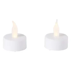 Xenos LED waxinelichten - wit - set van 2 - 12x4x10 cm- Led Kaarsen