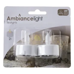 Xenos LED waxinelichten - wit - set van 2 - 12x4x10 cm- Led Kaarsen