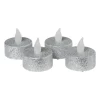 Xenos LED waxinelichten - zilver - set van 4- Led Kaarsen|Waxinelichtjes
