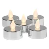 Xenos LED waxinelichten - zilver - set van 5- Led Kaarsen