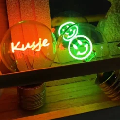 Xenos Ledlampje smiley - groen - ø7x12 cm- Led Lampen