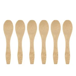 Xenos Lepels bamboe - 9 cm - set van 6- Lepels