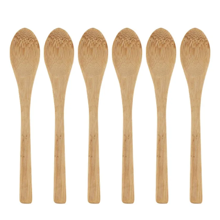 Xenos Lepels bamboe - 13.5 cm - set van 6- Lepels
