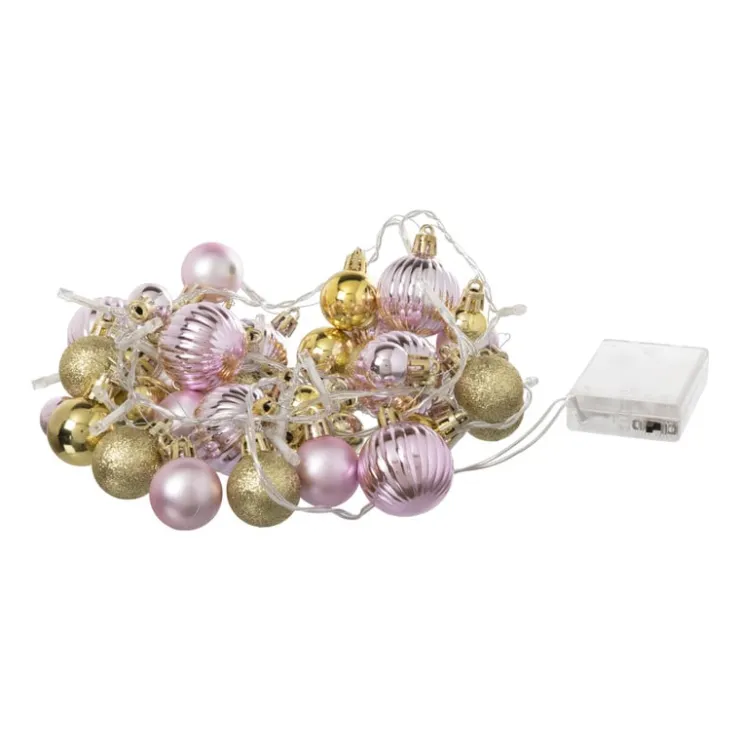 Xenos Lichtslinger met kerstballen - 20 LED - 210 cm- Kerstslingers|Lichtslingers