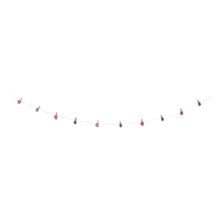 Xenos Lichtslinger met knijpers kerst - 30 cm - diverse varianten- Kerstverlichting|Kerstslingers