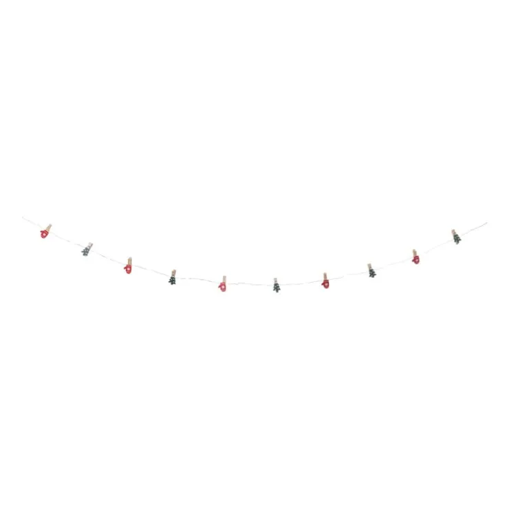 Xenos Lichtslinger met knijpers kerst - 30 cm - diverse varianten- Kerstverlichting|Kerstslingers