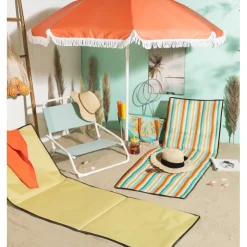 Xenos Ligbed Miami - geel - 160x54 cm- Strandaccessoires|Campingstoelen