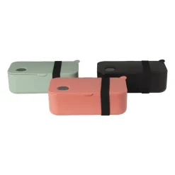 Xenos Lunchbox met elastiek - groen - 6.8x19x12 cm- Broodtrommels