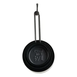 Xenos Maatlepels industrial - zwart - 4 stuks- Keukengerei