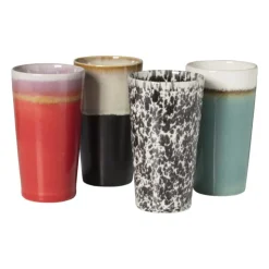 Xenos Macchiato mok Roots - rood/paars - 275 ml- Mokken