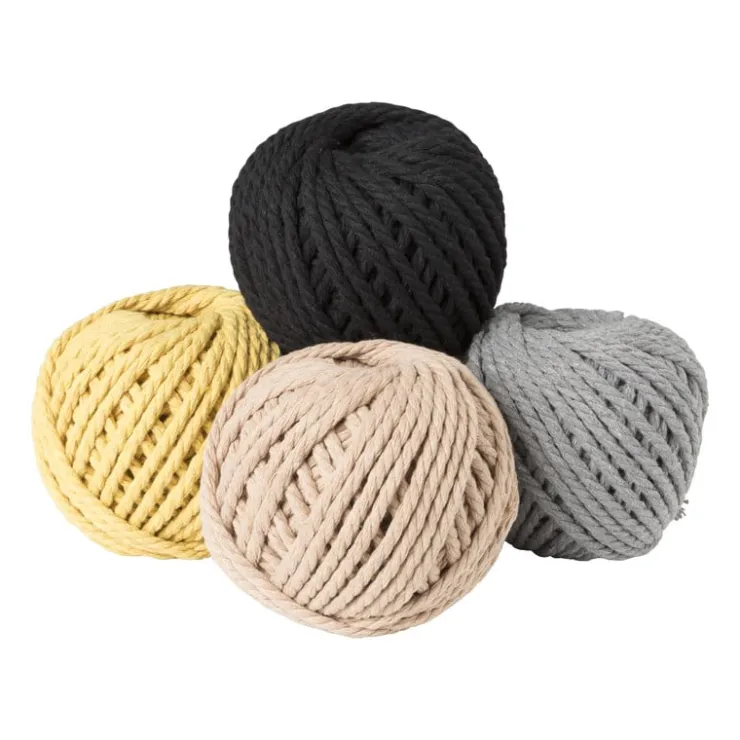 Xenos Macrame touw - zwart - 40 meter- Garen