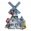 Xenos Magneet molen - blauw - 8x1x10 cm- Holland Souvenirs