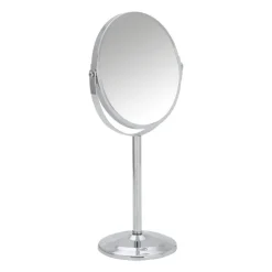 Xenos Make-up spiegel - chroom - ø16 x 36 cm- Badkamer Accessoires|Make-Up Spiegels