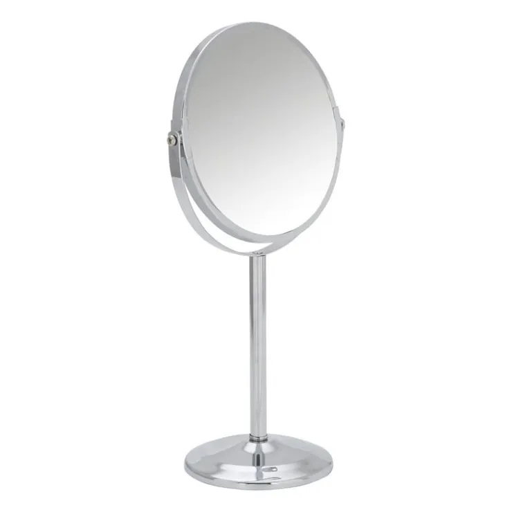 Xenos Make-up spiegel - chroom - ø16 x 36 cm- Badkamer Accessoires|Make-Up Spiegels