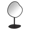 Xenos Make-up spiegel organic - zwart metaal - 18 cm- Make-Up Spiegels