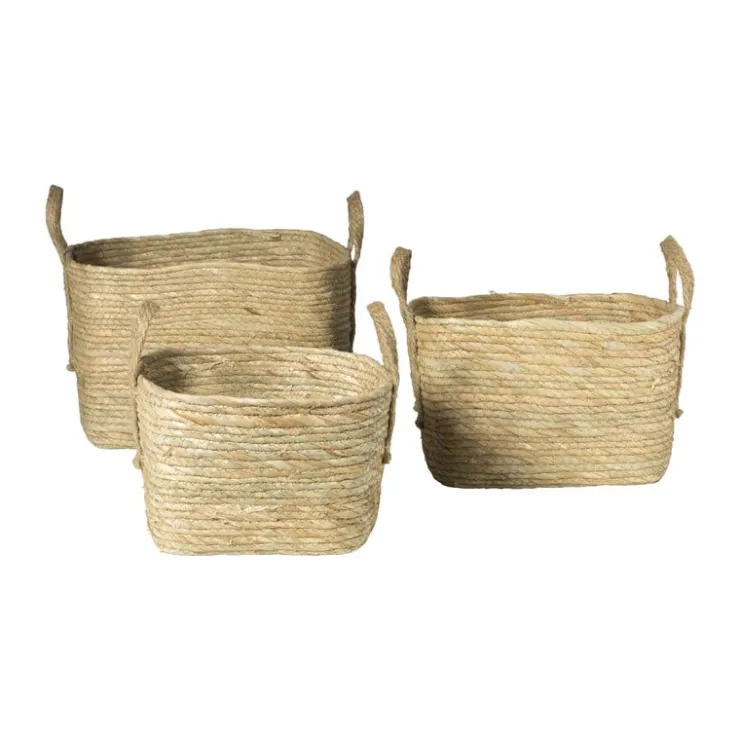 Xenos Mand Basix vierkant - 26x26x26 cm - naturel- Manden|Manden