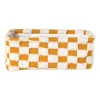 Xenos Mand checks klein - oranje/wit - 11x30x20 cm- Manden|Manden