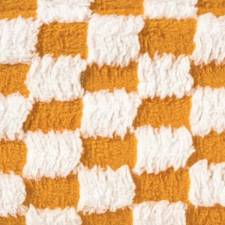Xenos Mand checks klein - oranje/wit - 11x30x20 cm- Manden|Manden