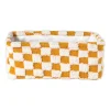 Xenos Mand checks middel - oranje/wit - 13x33x23 cm- Manden|Manden