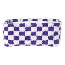 Xenos Mand checks middel - paars/wit - 13x33x23 cm- Manden|Manden