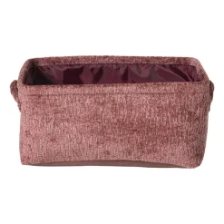 Xenos Mand chenille - rood - 30x20x14 cm- Manden|Manden