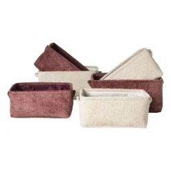 Xenos Mand chenille - rood - 33x23x16 cm- Manden|Manden