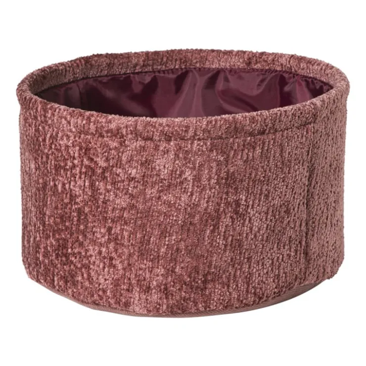 Xenos Mand chenille rond - rood - ø24x14 cm- Manden|Manden
