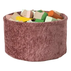 Xenos Mand chenille rond - rood - ø24x14 cm- Manden|Manden