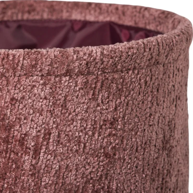 Xenos Mand chenille rond - rood - ø24x14 cm- Manden|Manden
