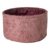 Xenos Mand chenille rond - rood - ø27x16 cm- Manden|Manden