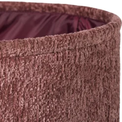 Xenos Mand chenille rond - rood - ø30x18 cm- Manden|Manden